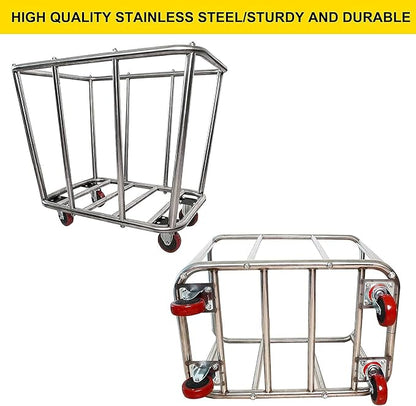 Commercial Laundry cart with wheels, 10 Bushel Large Industrial Rolling Laundry - Image 4