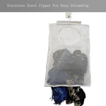 Hanging Mesh Laundry Hamper Large Dirty Clothes Bag | Can Be Used Behind The - Image 4