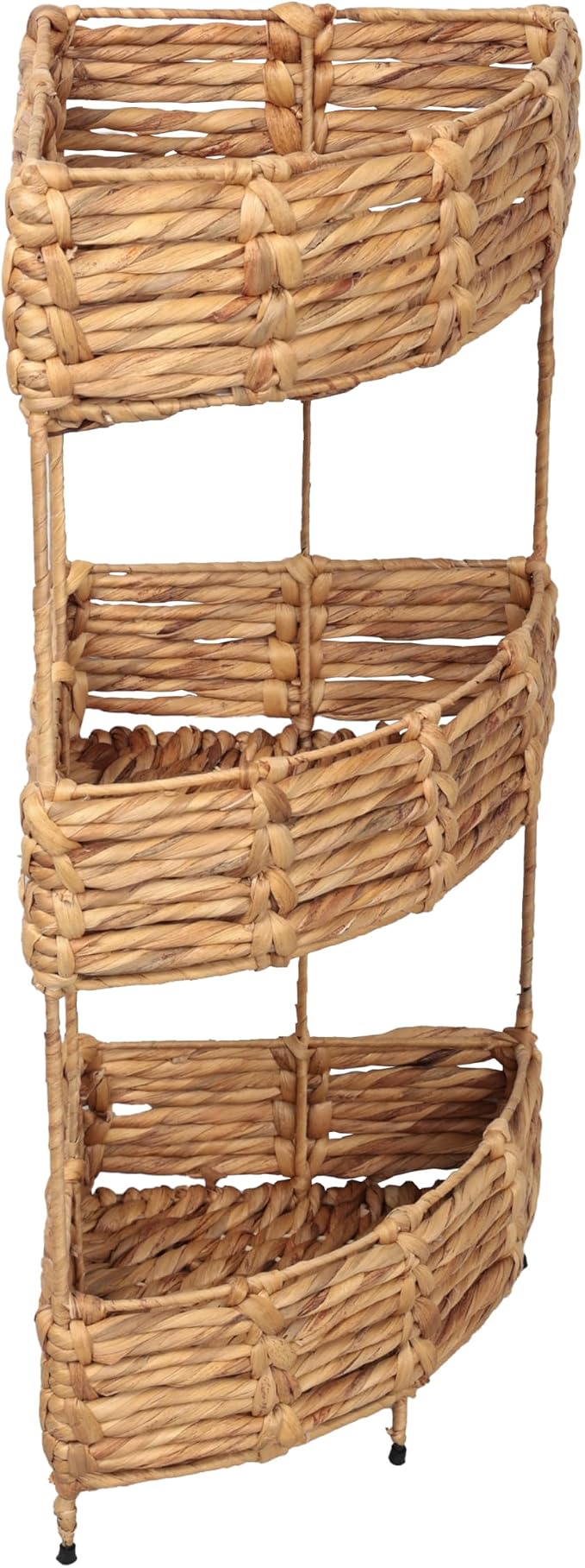 Eyely SHF2012A Aurel 32.5" Coastal Handwoven Water Hyacinth 3-Tier Corner - Image 3
