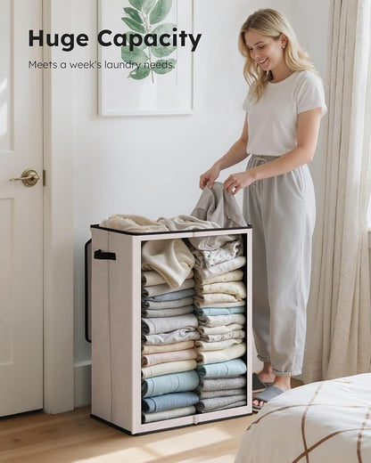 SOLEDI Laundry Hamper with Lid 130L Large & Tall Collapsible Laundry Basket - Image 3