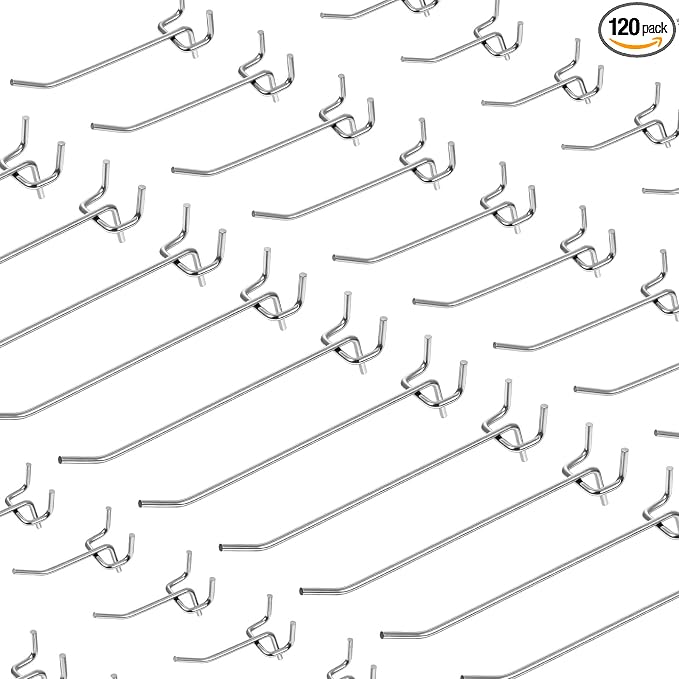 120pcs Pegboard Hooks Peg Board Shelving Hooks Peg Board Hook by Unknown