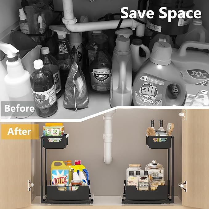 Ceetug Under Kitchen Sink Organizers and Storage, 1 Pack | Slide Out Drawer - Image 3