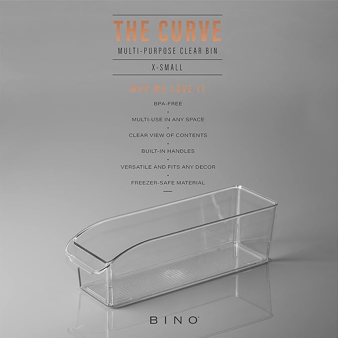 BINO | Plastic Storage Bins, Small | THE CURVE COLLECTION | Multi-Use Organizer - Image 2
