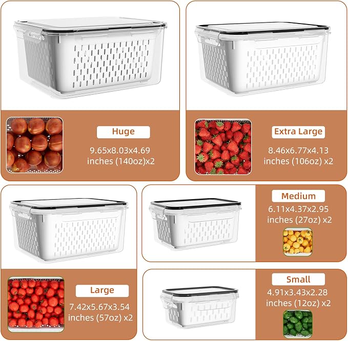 KEMETHY 10 Pack Fruit Storage Containers - Image 2