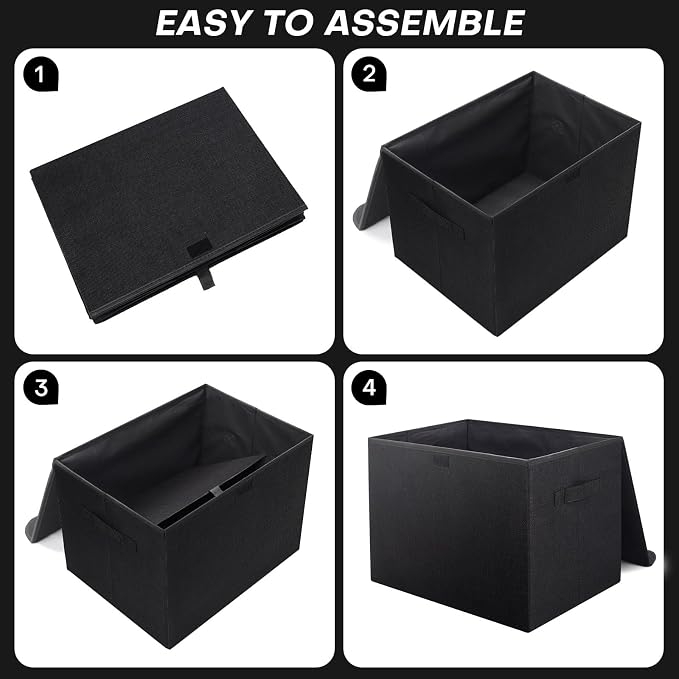 Large 17" 42 Quarts Collapsible Stackable Storage Bins - Image 3