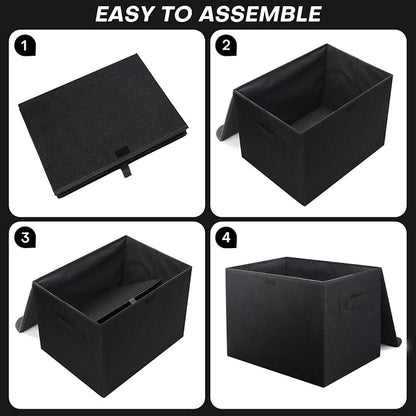 Large 17" 42 Quarts Collapsible Stackable Storage Bins - Image 3