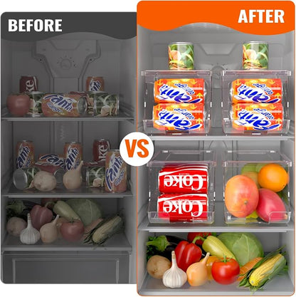 4 Pack Soda Can Organizer for Refrigerator, Stackable Canned Food Pop Cans - Image 6