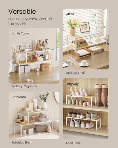 SONGMICS HOME Spice Racks, Expandable Cupboard Shelf Orgnizers, Kitchen Counter - Image 6