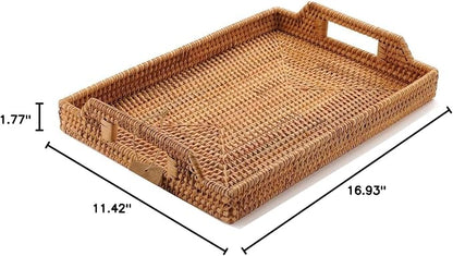 Hand-Woven Rattan Serving Tray - Image 9