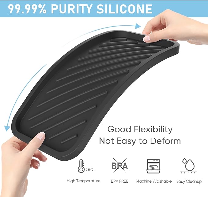 EG-SIPRO Silicone Sponge Holder, Large 10" Kitchen Sink Organizer Tray Kitchen - Image 3