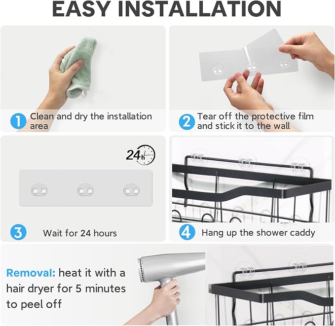 12 Pack Adhesive Replacement, Strong Adhesive Hooks, Waterproof Adhesive Strips - Image 5