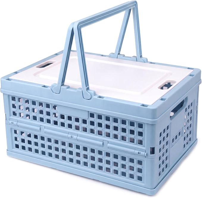 Collapsible Storage Crate, Foldable Plastic Basket by Vivikivi