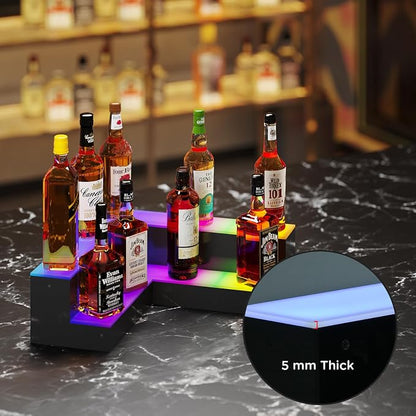 Dethan 2 Tier 20 Inch Liquor Bottle Display Shelf - Image 7