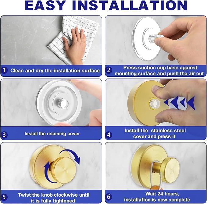 Bntuk Suction Cup Hooks for Shower, Towel Hooks for Bathroom Window Glass - Image 5