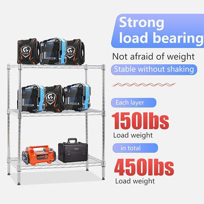 FDW 3 Tier Wire Shelving Units Metal Storage Rack 23L x 13W x 30H Adjustable - Image 6