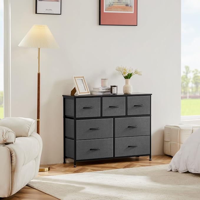 OLIXIS 7 Drawers Fabric Dresser - Image 2