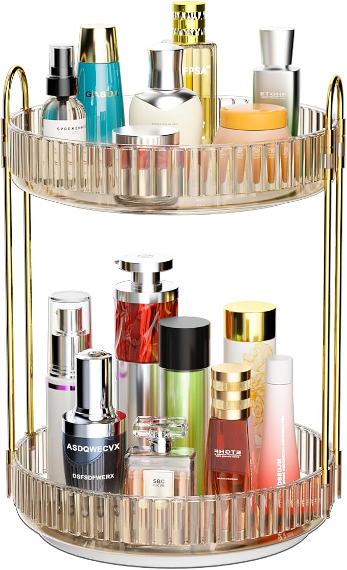 GTI 360°Rotating Makeup Organizer, 2 Tier Bathroom Counter Organizer, Large by GTI