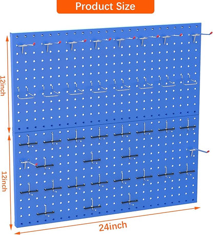 TORACK Metal Pegboard Wall Organizer 24" x 24" or 12" x 48" - Image 3