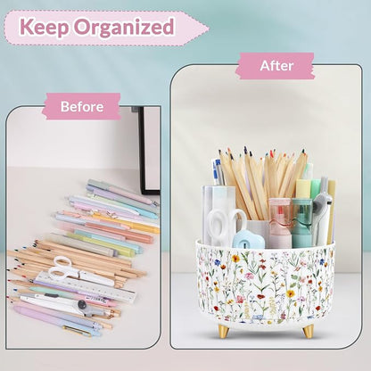 SKYDUE 360 Degree Rotating Desk Organizer, Dual-Purpose Pencil Pen Holder - Image 4