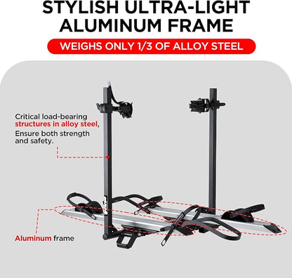 Aluminum Hitch Mounted Bike Carrier 200 LBS Capacity - Image 6