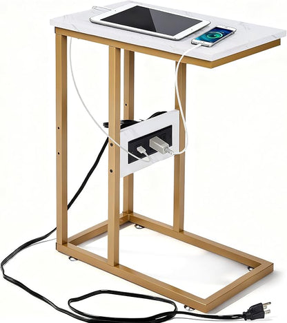 VECELO C Shaped End Side Table by VECELO