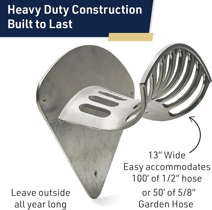 Hose Reel - Heavy Duty Aluminum Water Hose Hanger Wall Mount - Water Hose Holder - Image 3