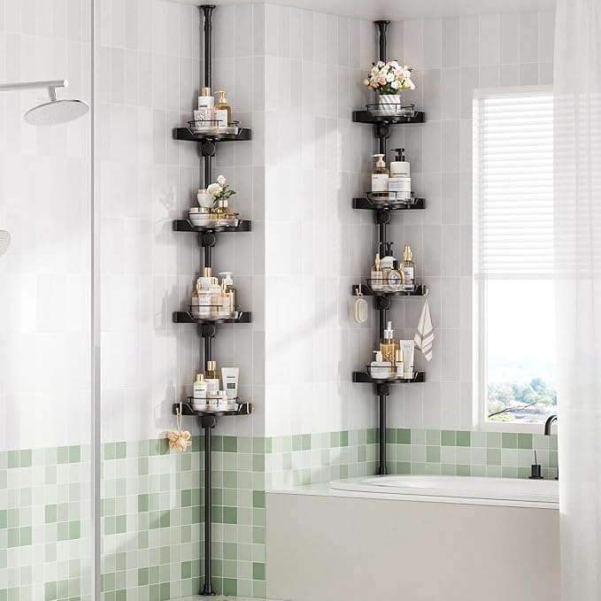 akinbas 360° Rotating Shower Caddy Tension Pole - Image 2
