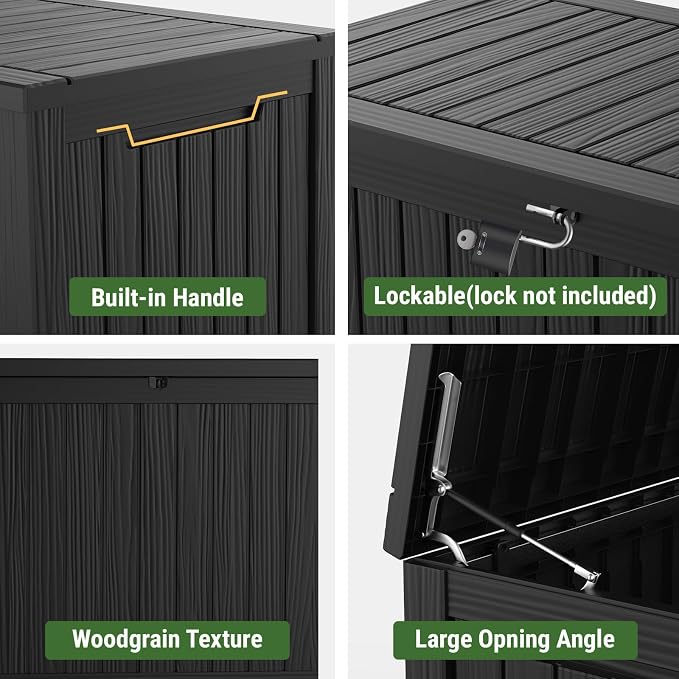 Large Outdoor Storage Box, 200 Gallon Deck Box, Lockable Outside Storage Bin - Image 2
