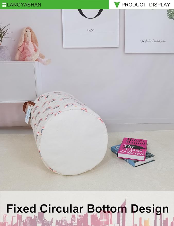 LANGYASHAN Laundry Basket Canvas Fabric Collapsible Organizer Basket - Image 7