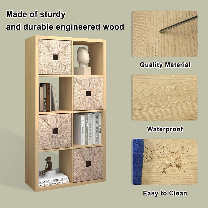 CTESNE【2026 Wooden Thick Frame 8 Cube Storage Organizer Shelf - Image 4