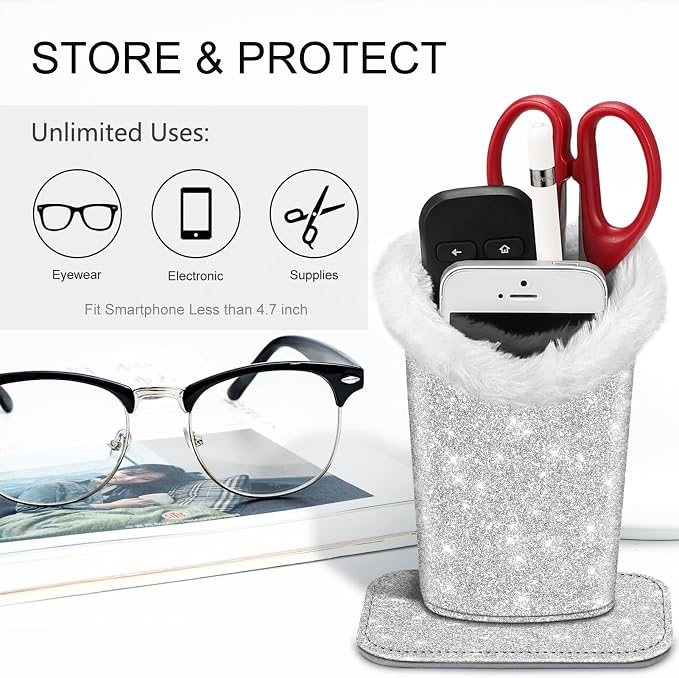 Fintie Plush Lined Eyeglasses Holder, Glasses Stand Case, Anti-scratch Glasses - Image 3