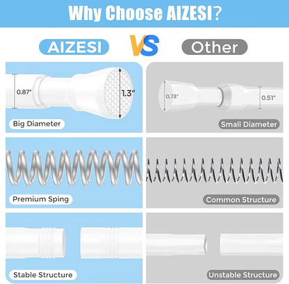AIZESI 4PCS Shower Curtain Rod 30-64 Inch Adjustable No Drilling, Tool-Free - Image 9