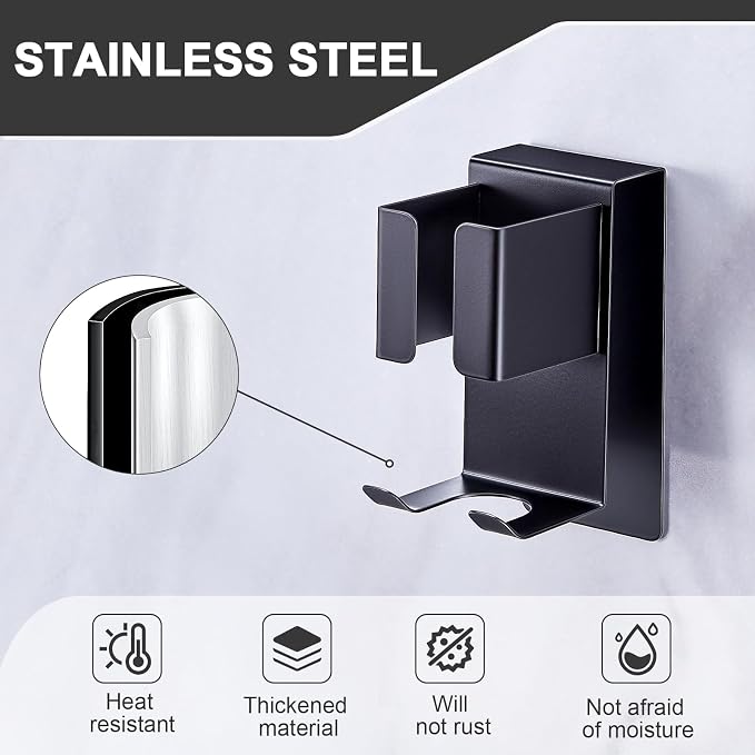 Hair Straightener Holder Wall Mounted Blow Dryer Holder, Blow Dryer and Curling - Image 2