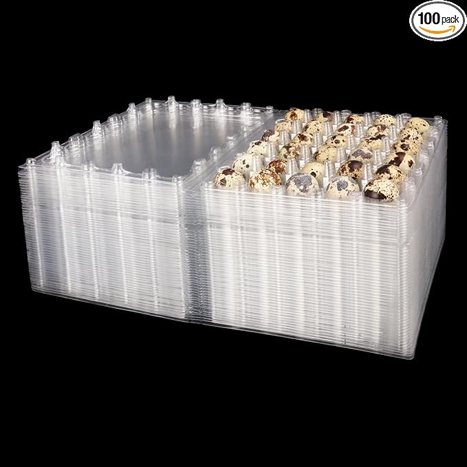 100 Pack Quail Egg Cartons, Holds up to 30 Quail Eggs Securely by KUKLIPJIM
