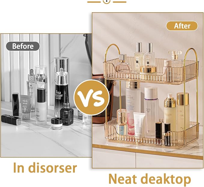 shuang qing Bathroom Counter Organizer Countertop Storage, Cosmetics Skincare - Image 5