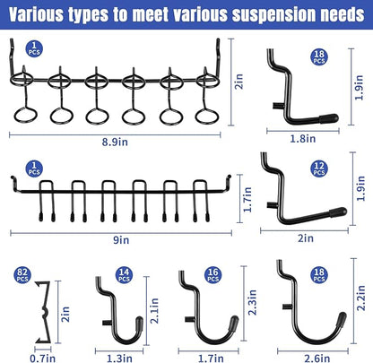 196 PCS Extra Thick 1/4" Pegboard Hooks Set, Heavy Duty Peg Board - Image 2