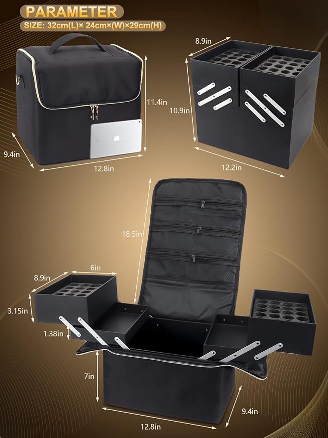Deciniee Large Makeup Travel Train Case, Upgraded Plus Size Nail Supply - Image 6