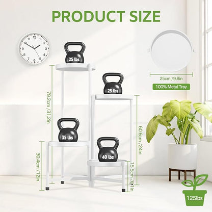 iDavosic.ly 4 Tier Large Plant Stand Indoor, 10 Inch Wide Tall Corner Metal - Image 3