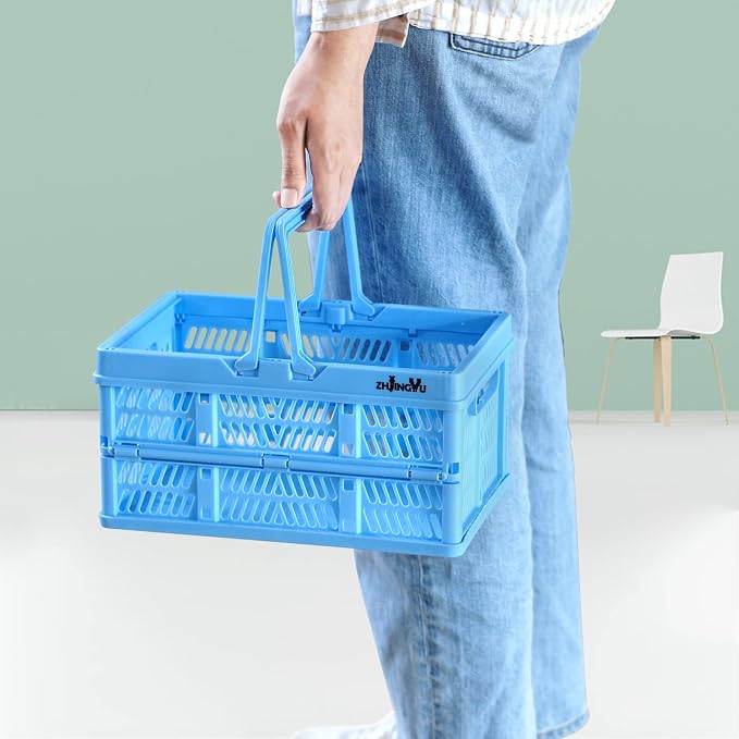 ZHJINGYU crates for storage, plastic baskets for organizing, collapsible - Image 7