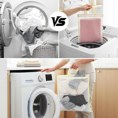 2 Pcs Small Mesh Laundry Bags for Delicates, Hanging Lingerie Wash Bags - Image 5