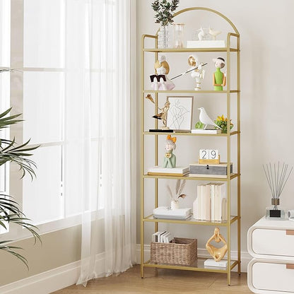 Hzuaneri Bookcase Bookshelf, Tempered Glass Bookshelves | Slim Shelving Unit by Hzuaneri