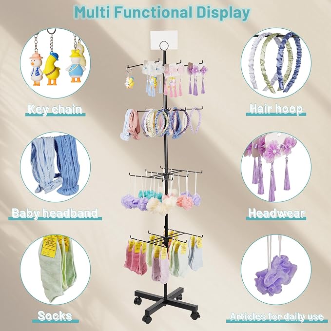 Retail Display Stand Rotating Display Stand 4 Tier Spinning Display Stand - Image 4