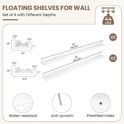 Fun Memories Picture Ledge Shelf, 48 Inch Picture Shelves - Image 3