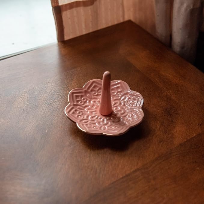 Ceramic Pink Mandala Jewelry Holder Decorative Ring Holder/Trinket Tray - Image 4