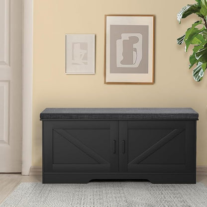 HOMSHO Farmhouse Shoe Storage Bench - Image 8