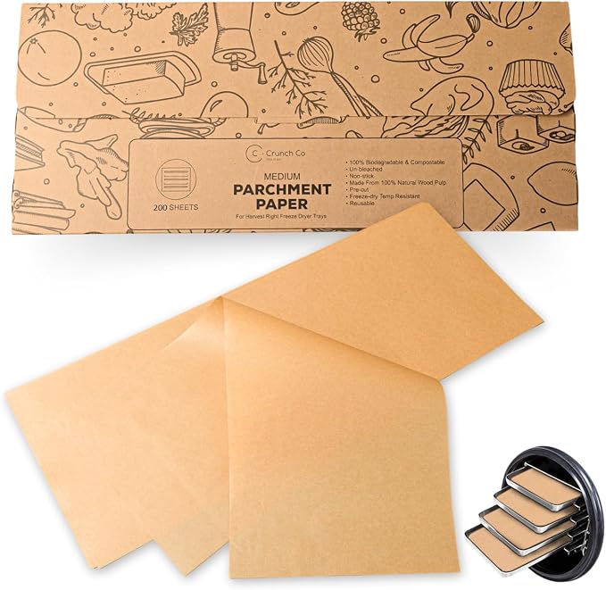 200 pack Parchment Paper For Harvest Right Freeze Dryer by CrunchCoFreezeDry