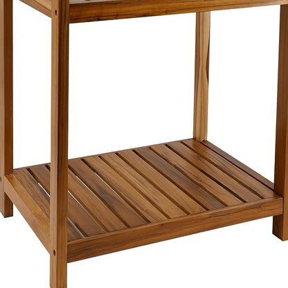 VaeFae Teak Bathroom Shelf, 4-Tier Storage Shelf, Wooden Stand Shelf Organizer - Image 6