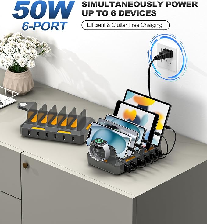 Charging Station for Multiple Devices, Honcila 50W Multiple Charger Station - Image 2