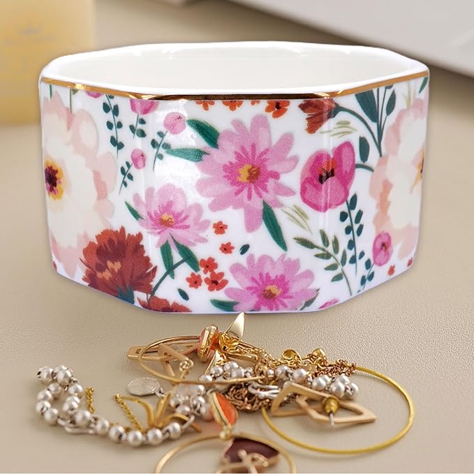 Ceramic Paper Clip Holder Gold Line Paper Clip Dispenser Organizer - Image 6