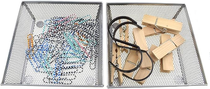 HAHIYO Stackable Mesh Tray Cup 6 x 6 x 2 inches Sturdy Container - Image 5